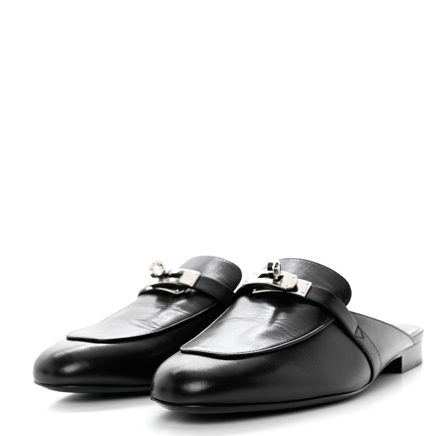 Hermes Goatskin Oz Mules 39 Black 3 of 8