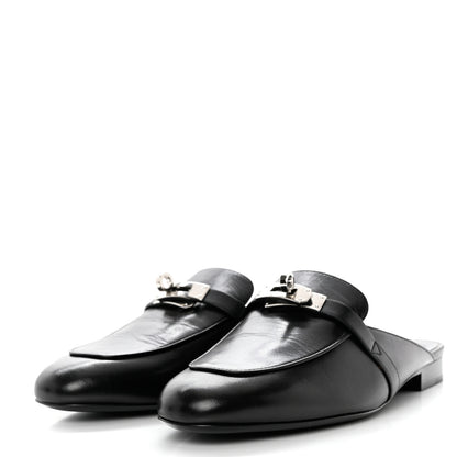 Hermes Goatskin Oz Mules 39 Black 3 of 8