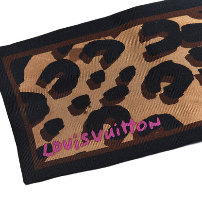 Louis Vuitton Silk Leopard Bandeau Scarf Marron 3 of 8