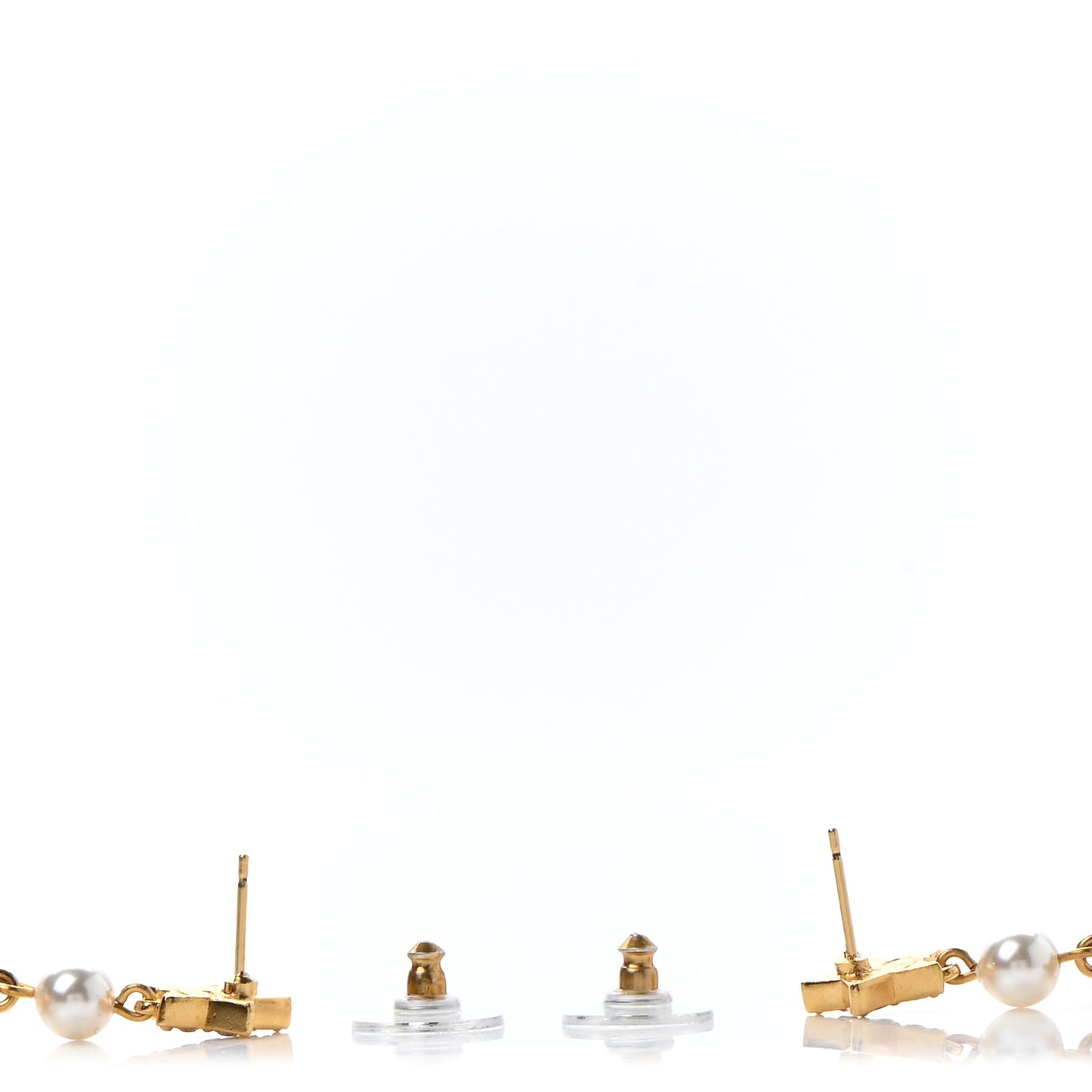 Crystal Pearl CC Star Drop Earrings Gold