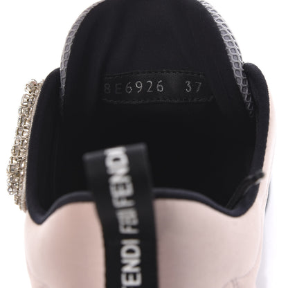 Fendi Stretch Satin Crystal Embellished FFreedom Sneakers 37 Rosa 8 of 9