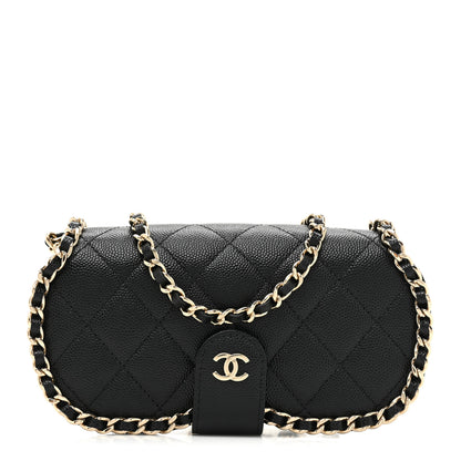 Chanel Caviar Quilted Chain Glasses Case Black 1 of 9