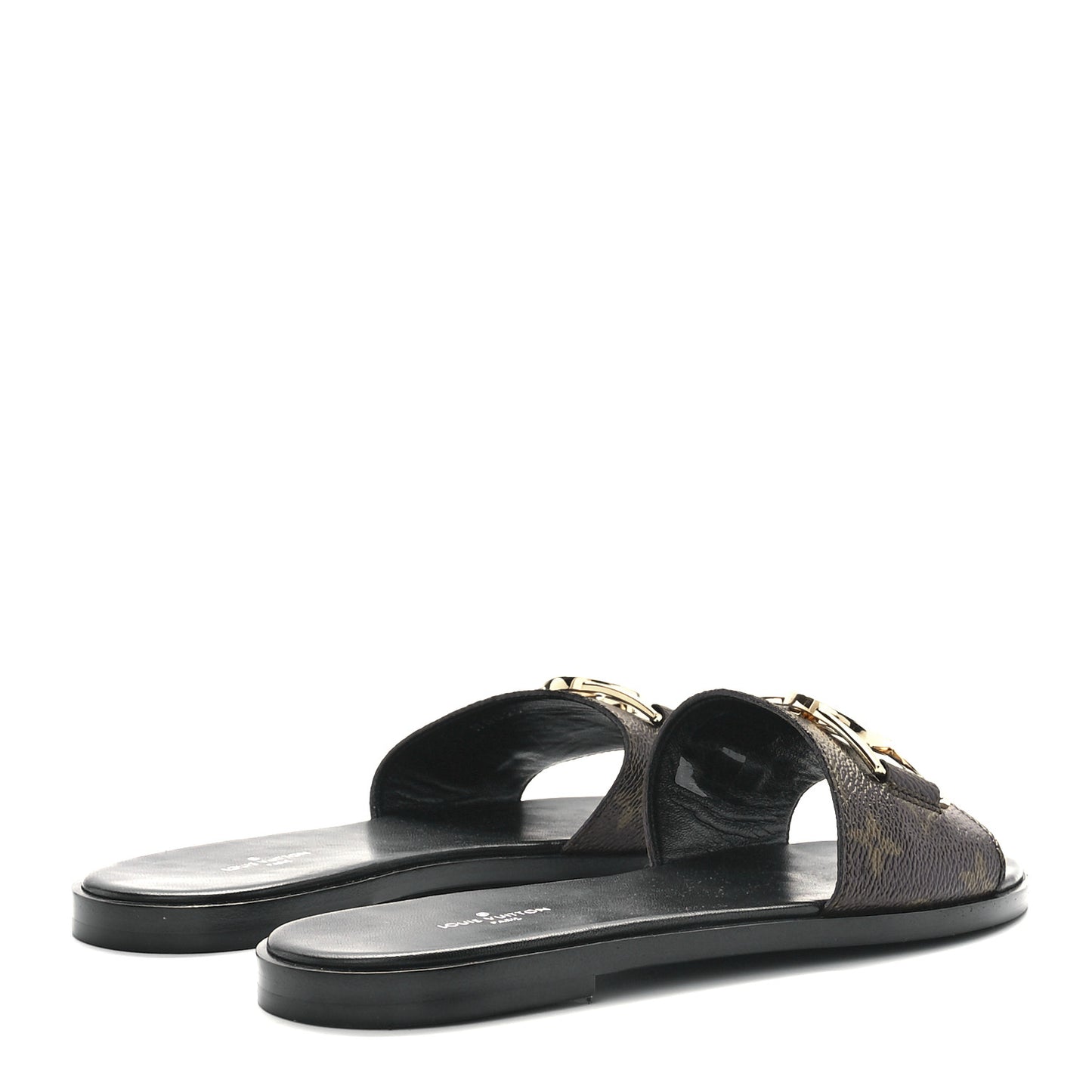 Patent Monogram Lock It Flat Mules 39