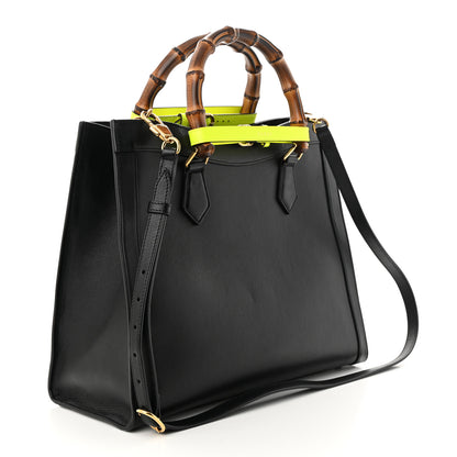 Gucci Calfskin Medium Diana Tote Bag Black Yellow Fluo 3 of 11