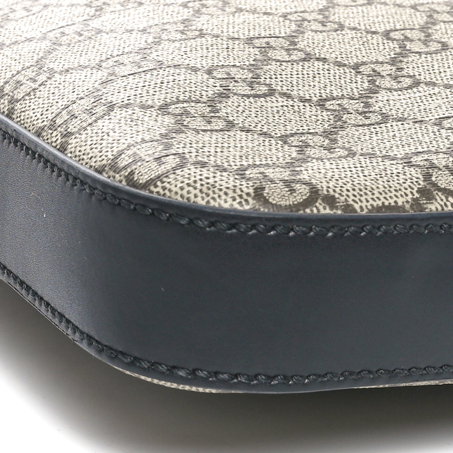 Gucci GG Supreme Monogram Web Medium Flat Messenger Beige Black New Acero 9 of 9
