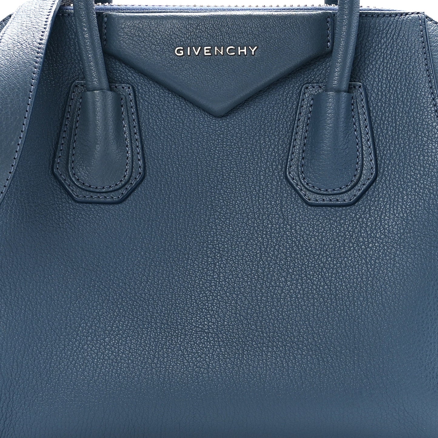 Sugar Goatskin Small Antigona Peacock Blue