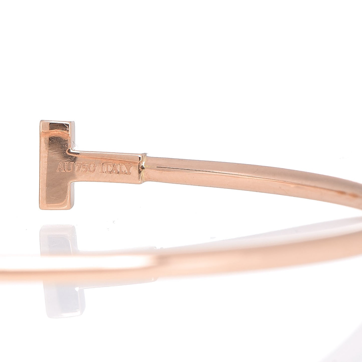 18K Rose Gold Narrow T Wire Bracelet