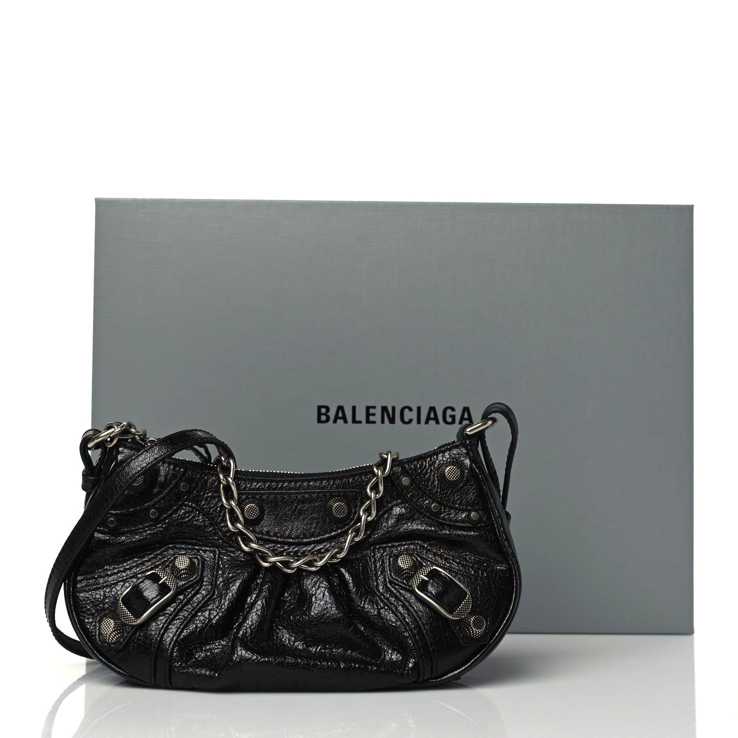 Balenciaga Agneau Arena Le Cagole Mini Purse With Chain Black 10 of 10