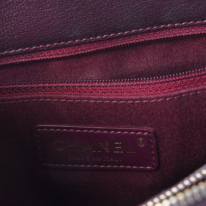 Chanel Shiny Sheepskin Quilted Large Trapezio Flap Dark Burgundy 6 of 13