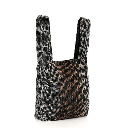 Alexander Wang Crystal Leopard Mini Wanglock Shopper Black Brown 3 of 9
