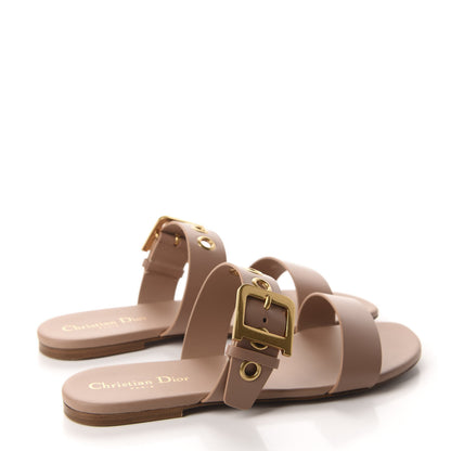 Christian Dior Calfskin D-Dior Slide Sandals 39.5 Rose De Vents 4 of 10