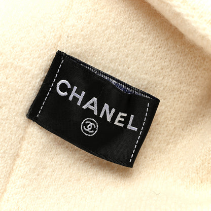 Chanel Cashmere CC Beanie Hat White Pink 5 of 5