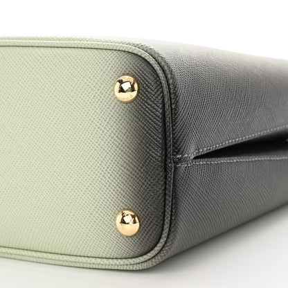 Prada Saffiano Cuir Small Panier Bucket Bag Acqua Sfumato 9 of 9