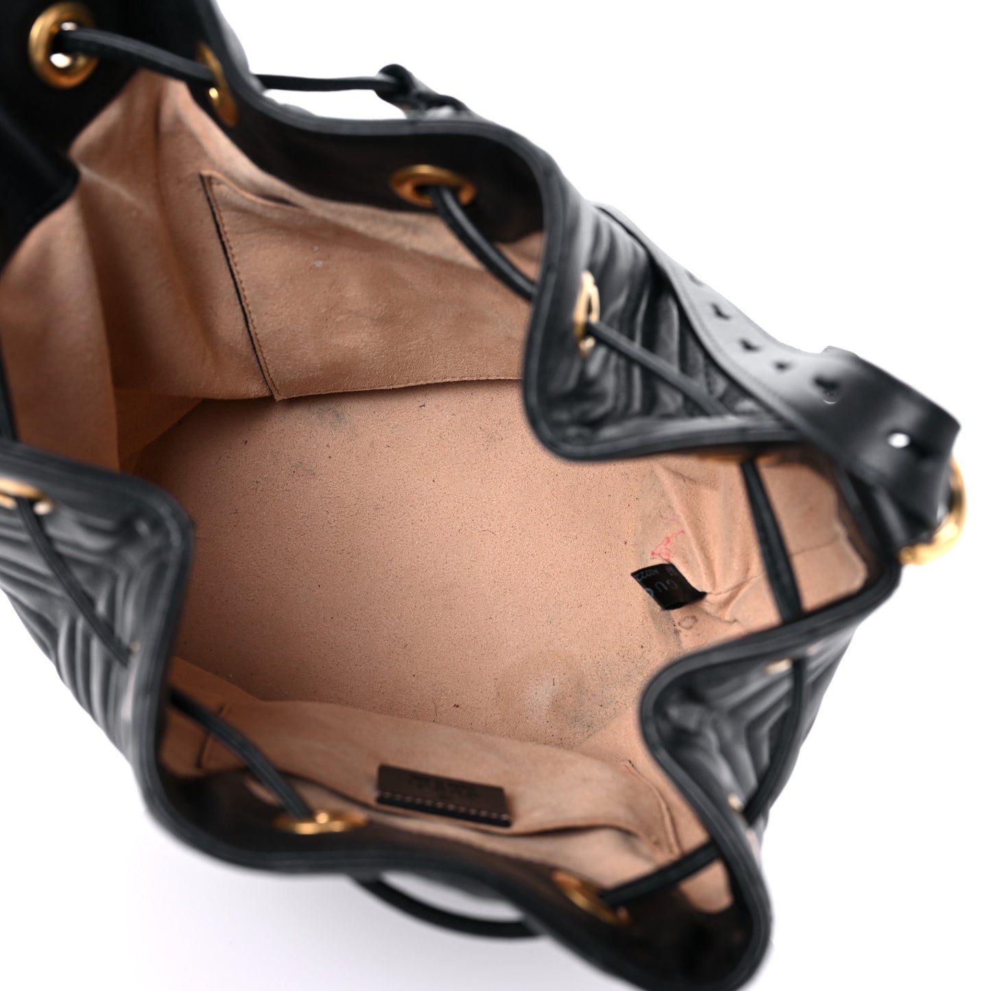 Calfskin Matelasse Sylvie Web GG Marmont Bucket Bag Black