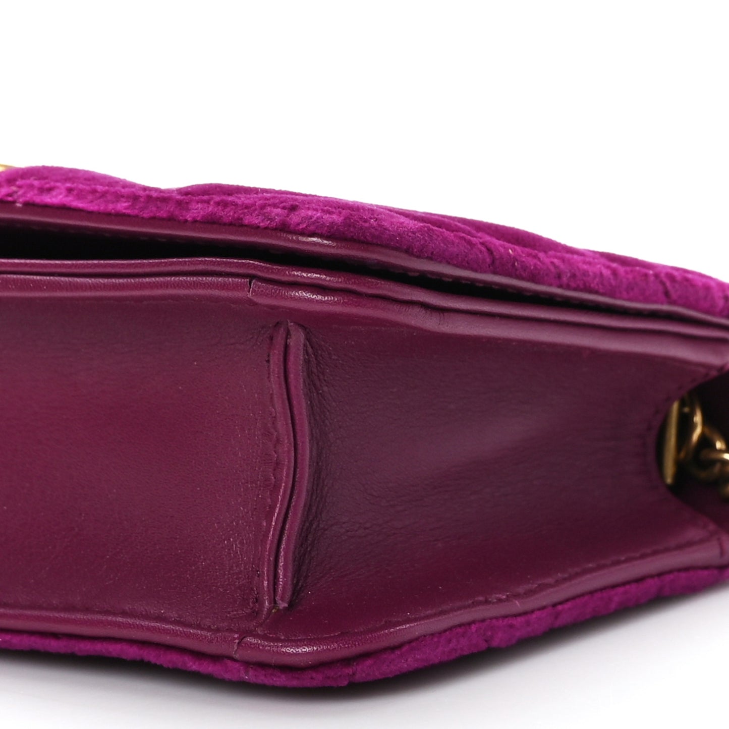Velvet Matelasse GG Marmont Mini Bag Fuchsia Violet Cyclamen