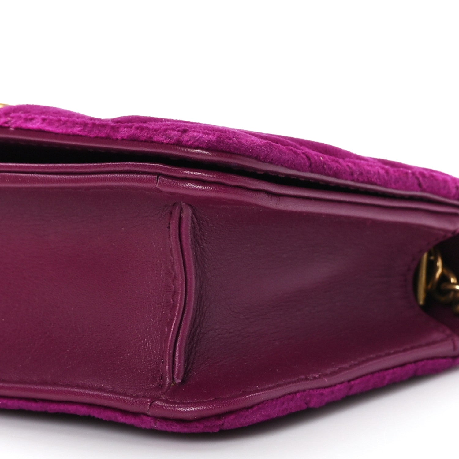 Gucci Velvet Matelasse GG Marmont Mini Bag Fuchsia Violet Cyclamen 8 of 8