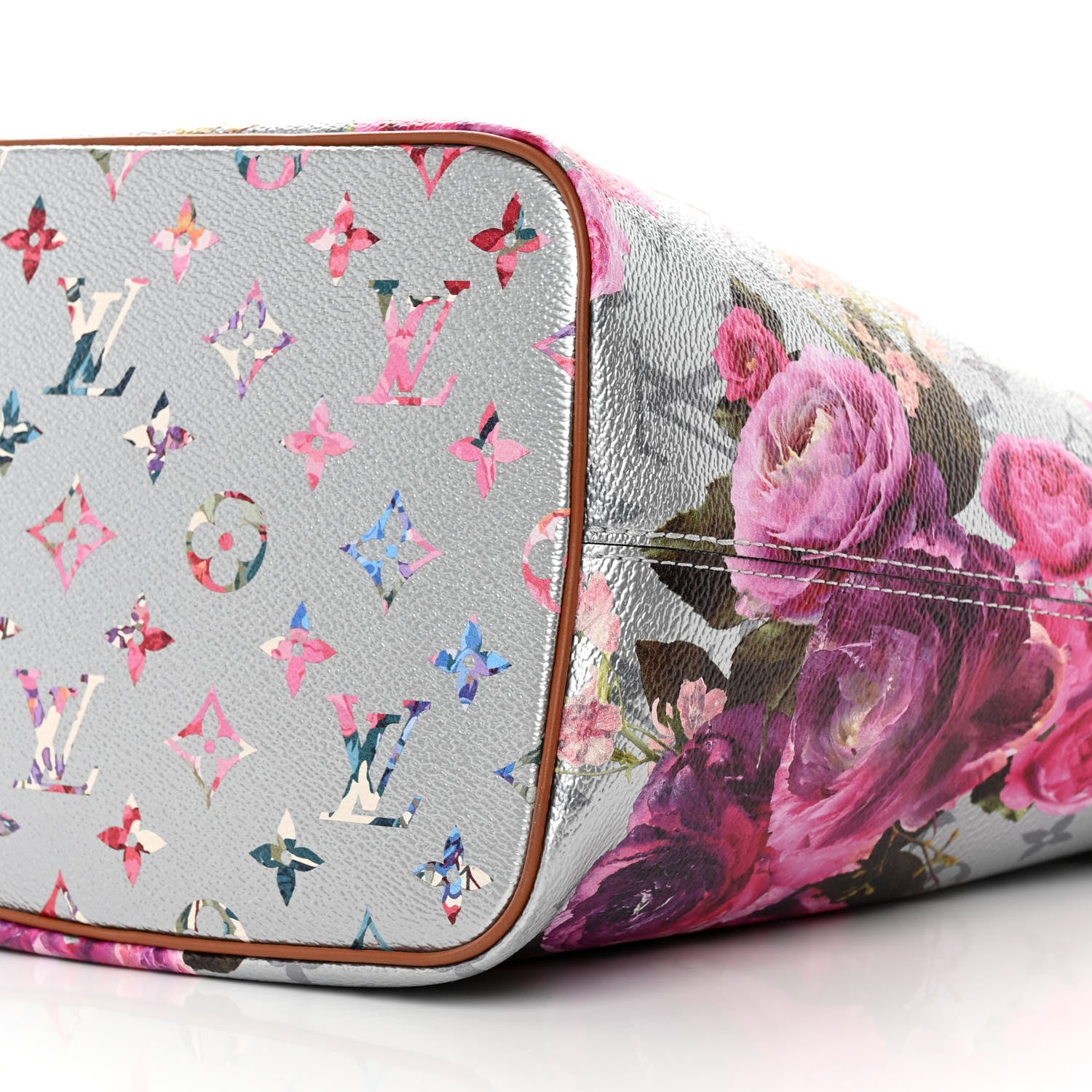 Louis Vuitton Metallic Monogram LV Garden Neverfull MM Silver 10 of 10