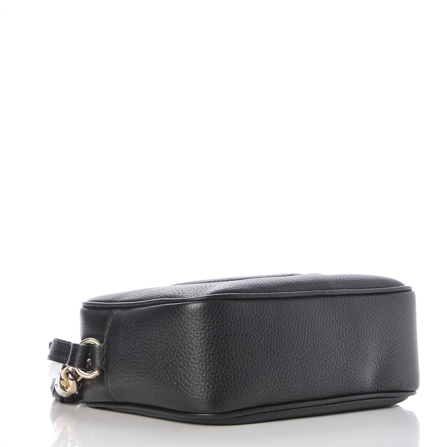 Pebbled Calfskin Small Soho Disco Bag Black