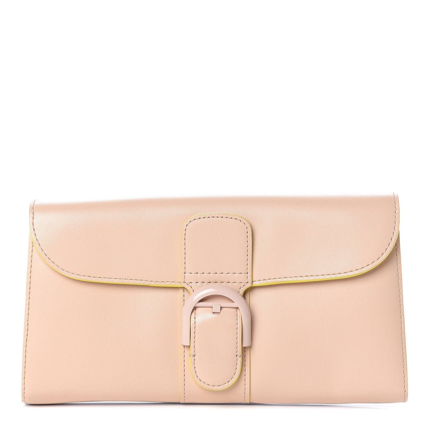 Box Calfskin Brillant Biface PTF Long Wallet Nude Lilac