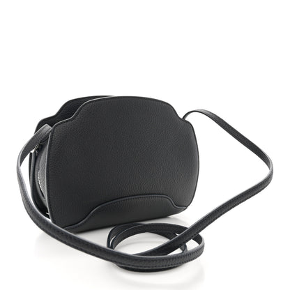 Loro Piana Grained Calfskin Sesia Crossbody Black 3 of 9