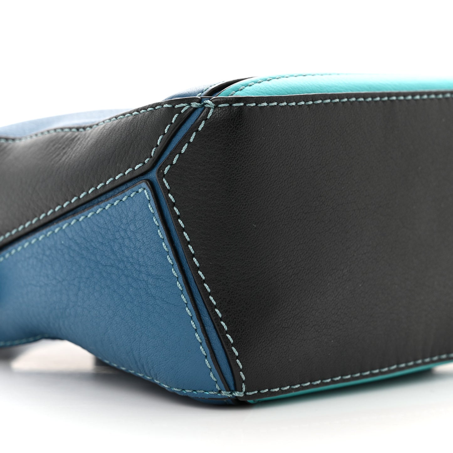 Calfskin Mini Puzzle Bag Dark Lagoon Black