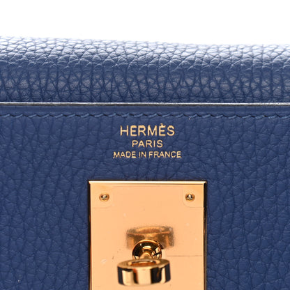 Hermes Taurillon Clemence Kelly Retourne 28 Bleu Brighton 12 of 23