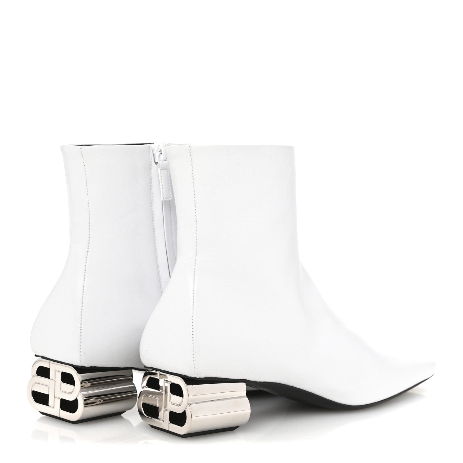 Balenciaga Sheepskin Typo Ankle Booties 39 White 5 of 10