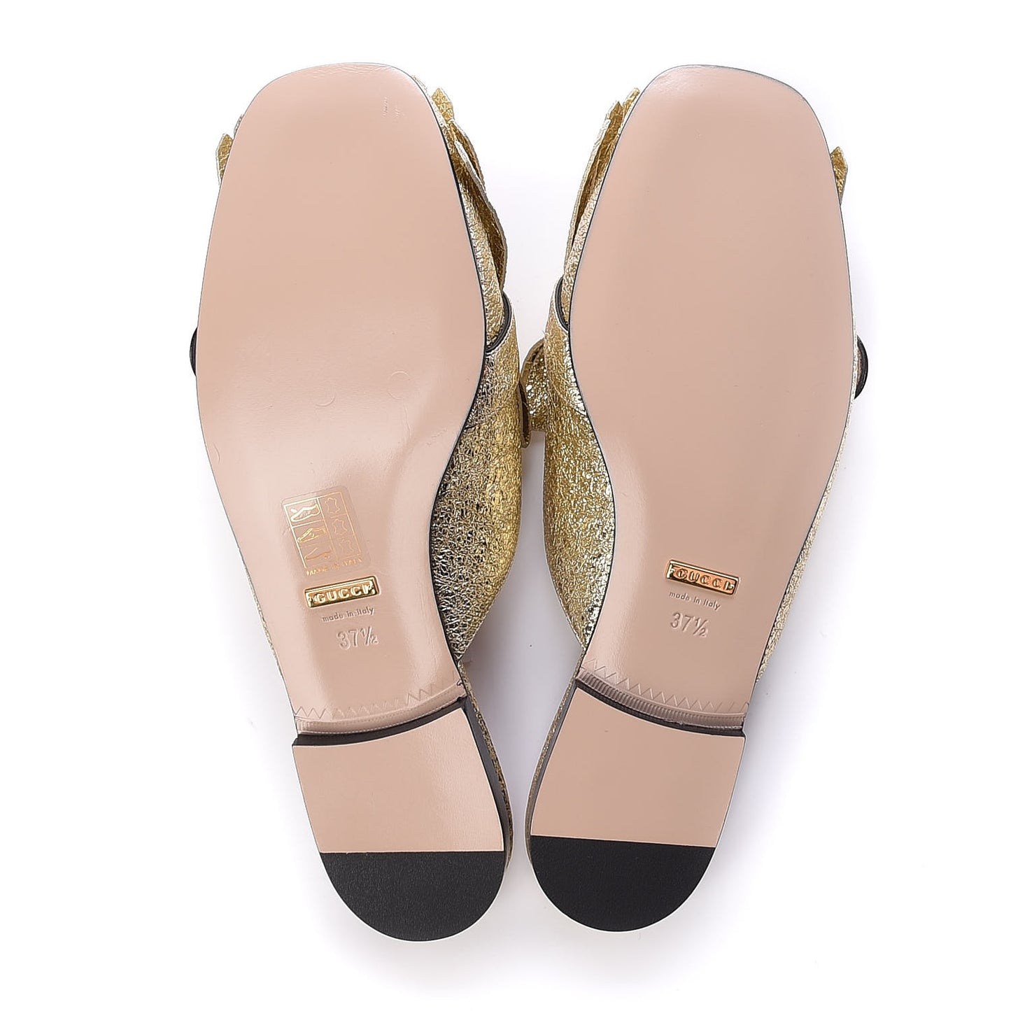 Galassia Womens GG Marmont Fringe Slippers 37.5 Platino