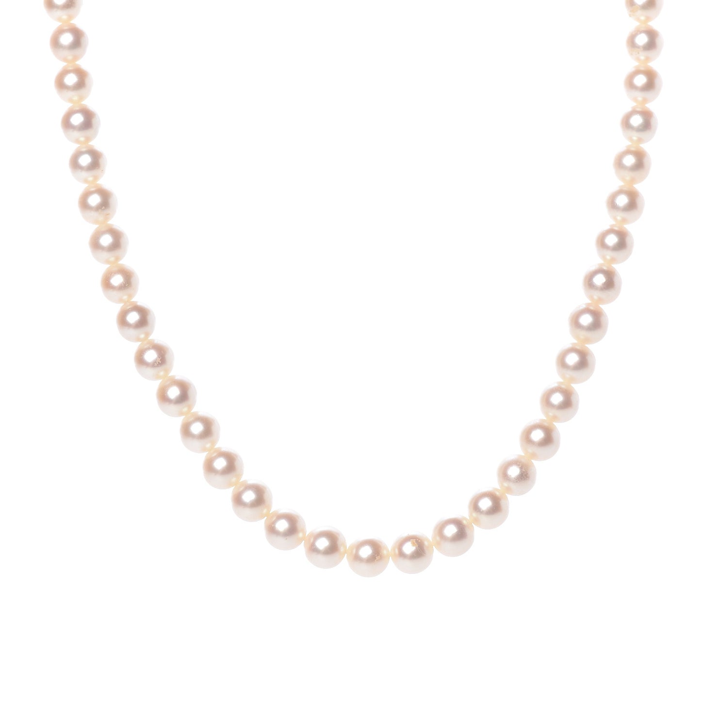 14K Yellow Akoya Pearl 6.5-7mm Strand Necklace