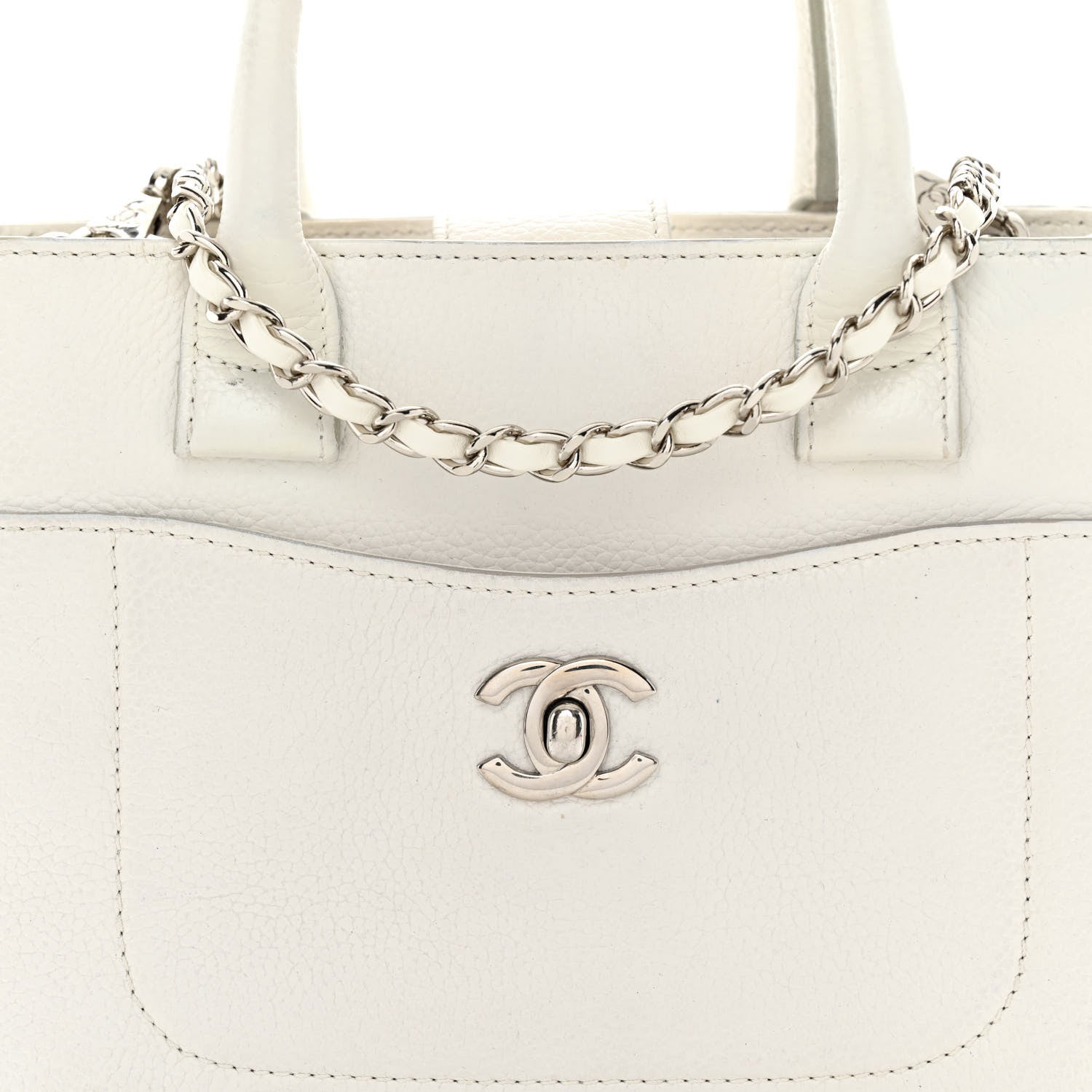 Chanel Grained Calfskin Mini Neo Executive Shopper Tote White 8 of 14