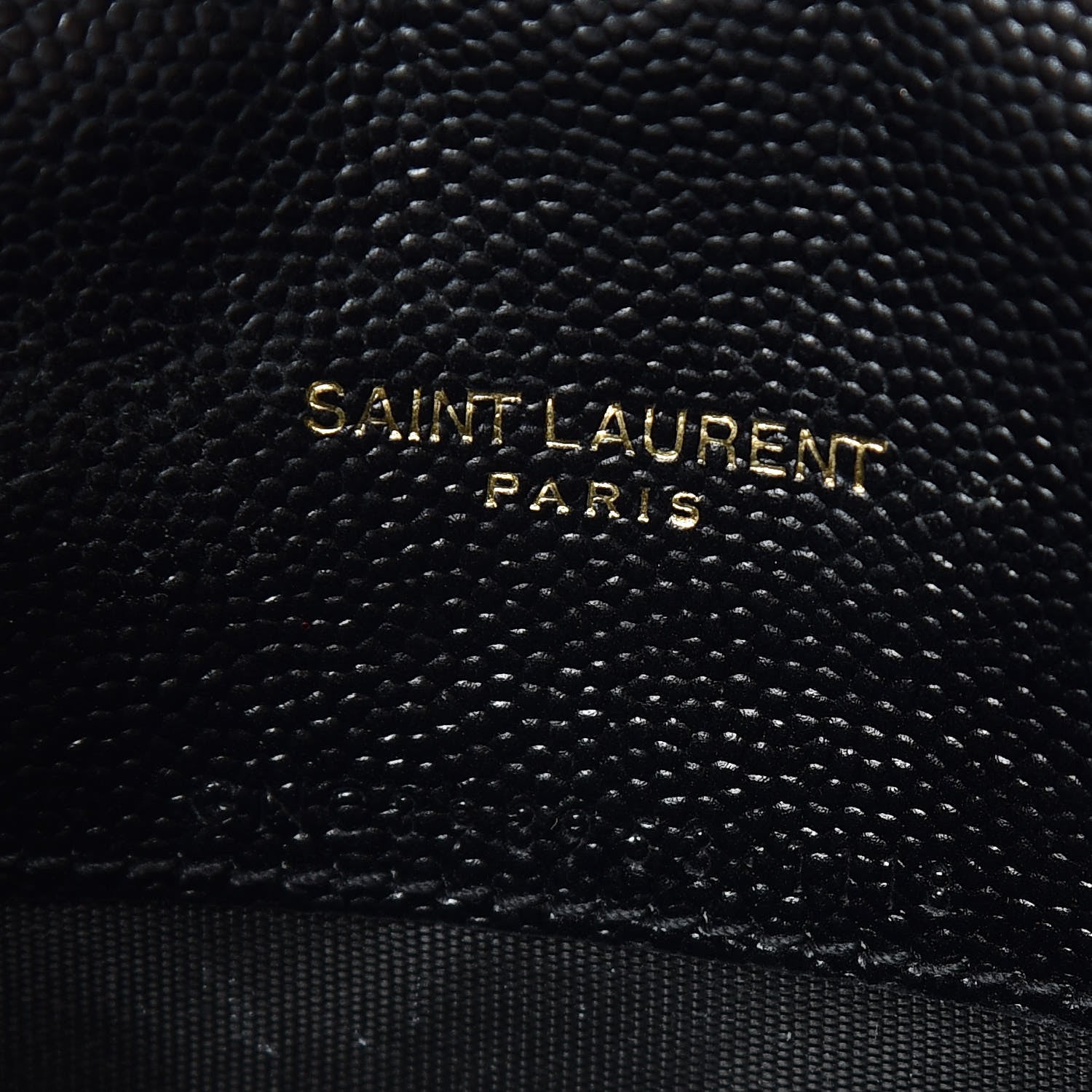Saint Laurent Grain De Poudre Matelasse Chevron Monogram Envelope Chain Wallet Black 9 of 10