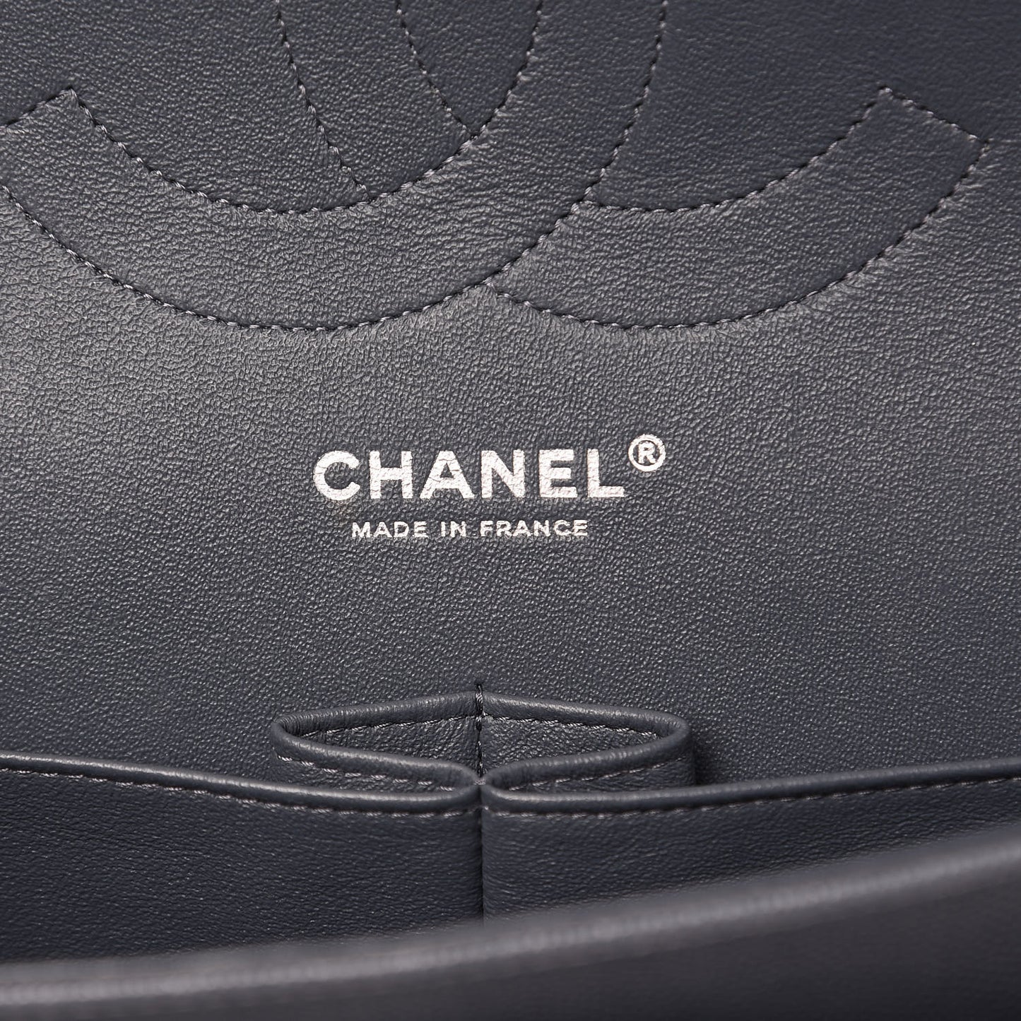 Caviar Quilted Jumbo Double Flap Dark Grey