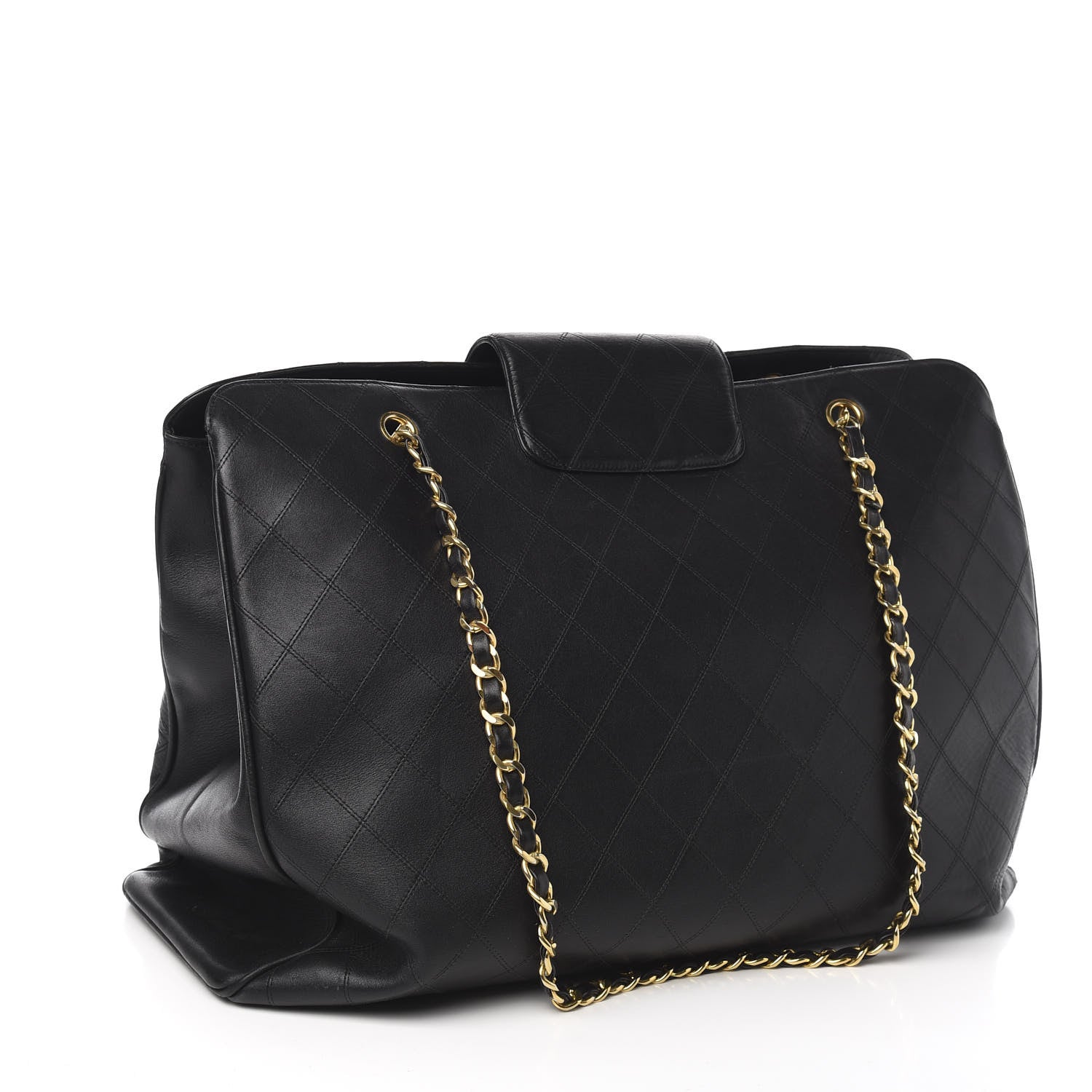 Chanel Calfskin Stitched Shopper Tote Black 3 of 10