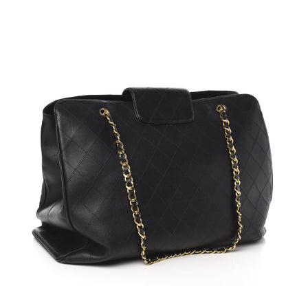 Chanel Calfskin Stitched Shopper Tote Black 3 of 10