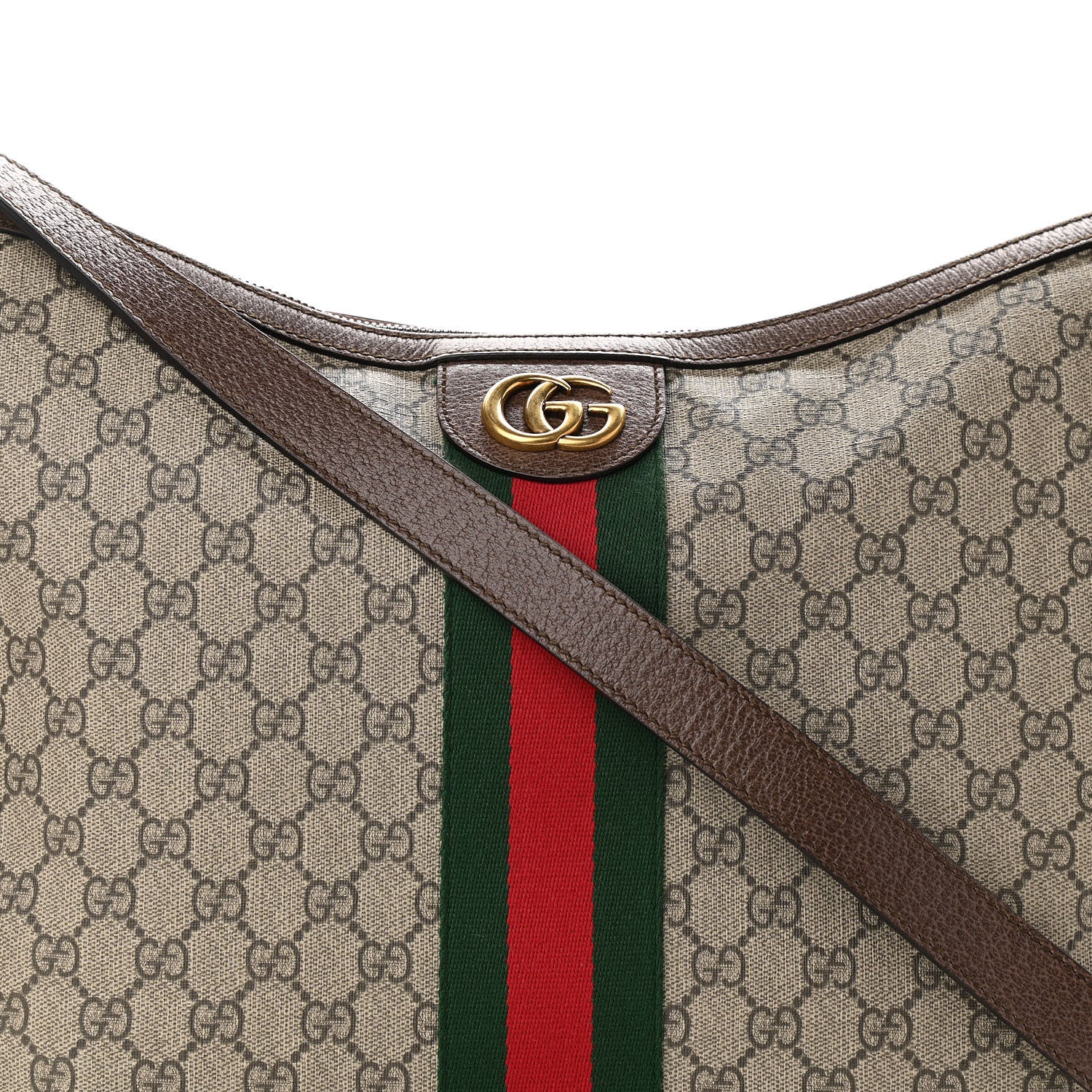 Gucci GG Supreme Monogram Web Ophidia Half Moon Hobo Brown 8 of 11