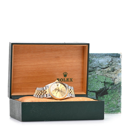 Rolex Stainless Steel 18K Yellow Gold 34mm Oyster Perpetual Date Watch Champagne 15053 5 of 5