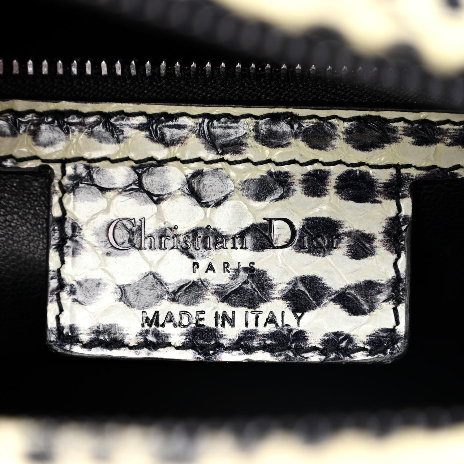 Christian Dior Snakeskin Large Lady Dior Black White 6 of 10