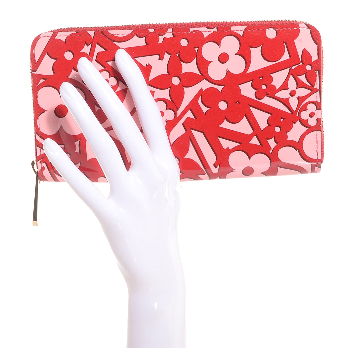 Patent Sweet Monogram Zippy Wallet Pomme D'Amour