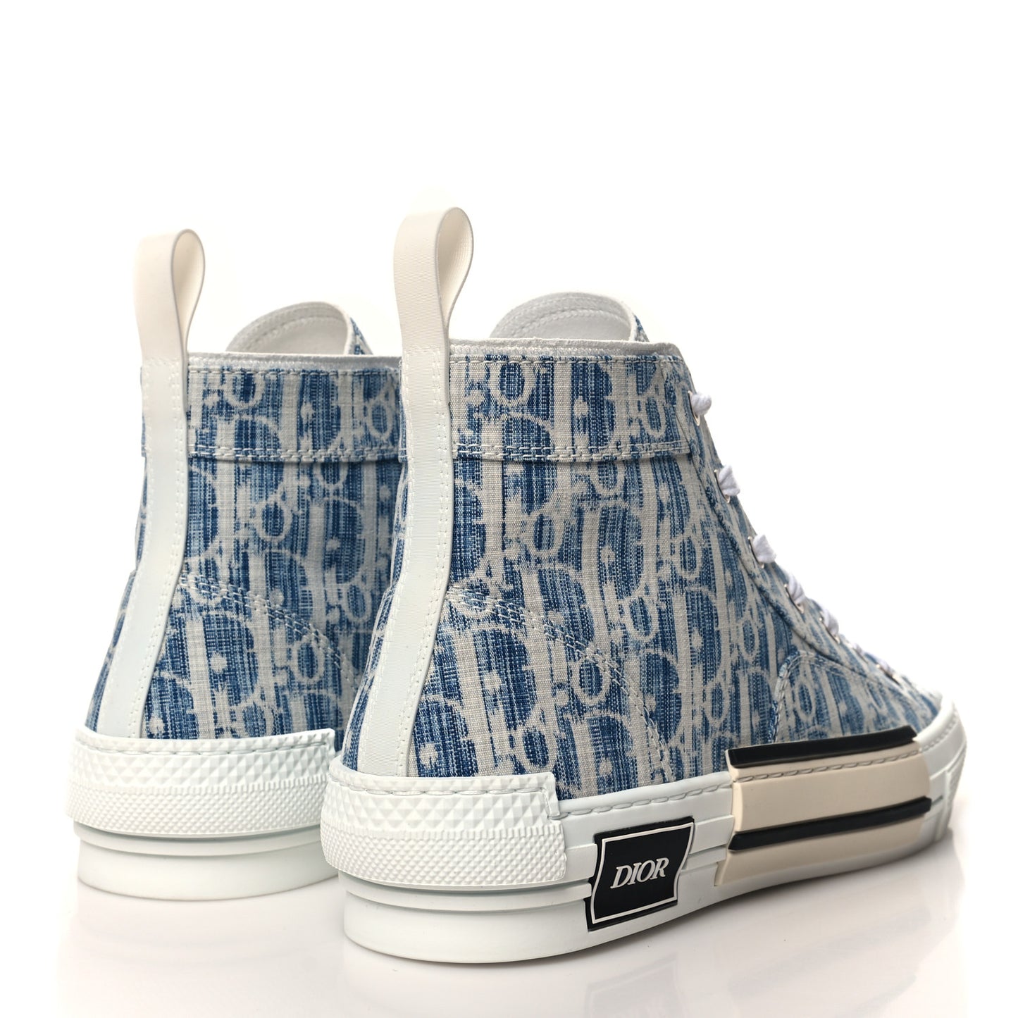 Denim Jacquard Oblique Kasuri B23 High Top Sneakers 42 Blue White
