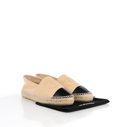 Chanel Lambskin CC Espadrilles 39 Beige Black 5 of 11