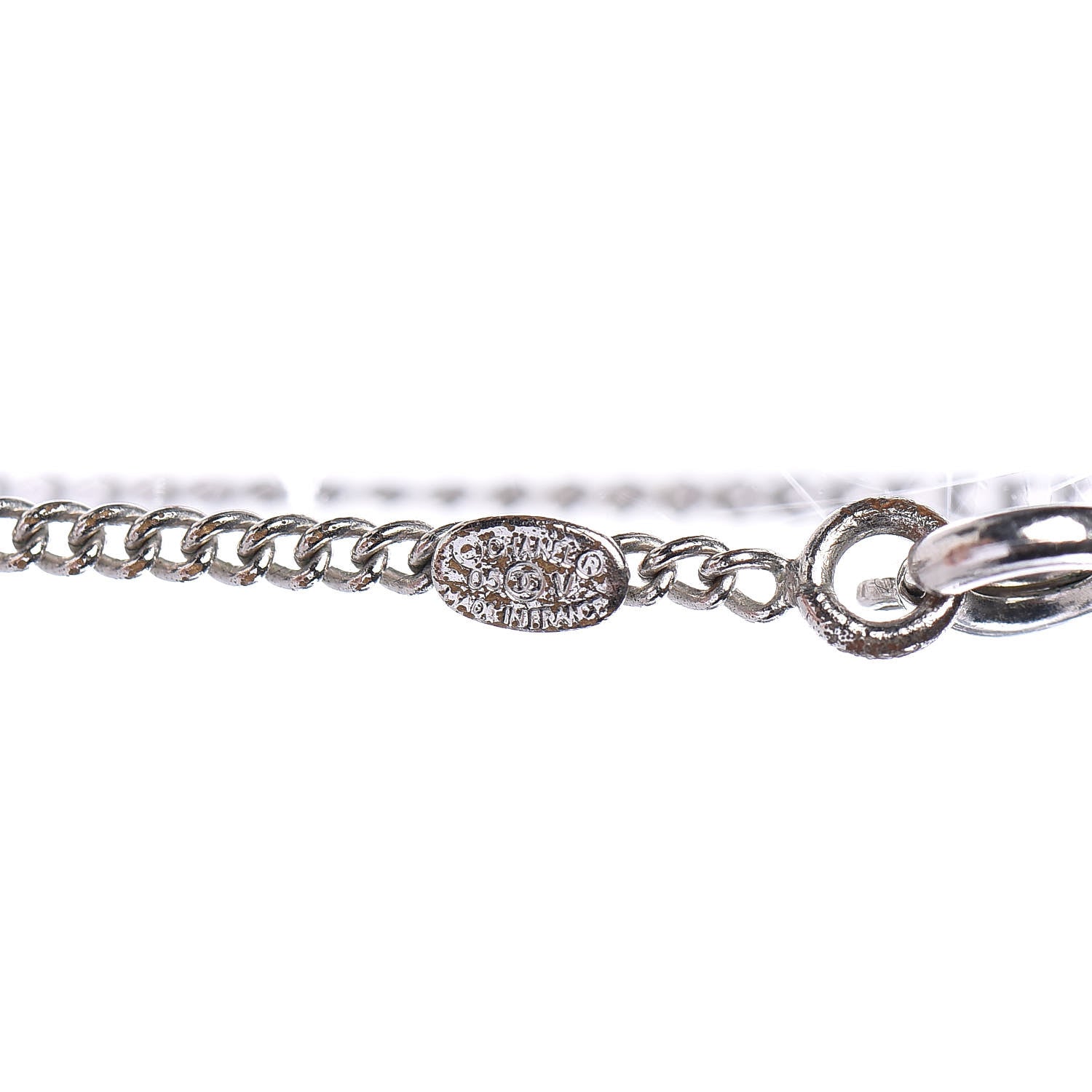 Chanel Crystal Timeless CC Necklace Silver 6 of 6