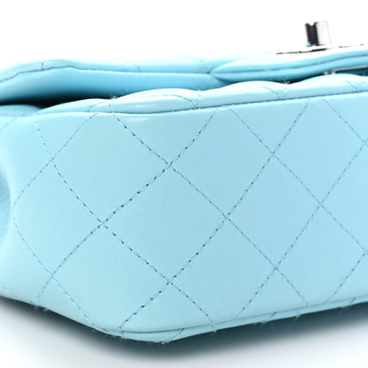 Chanel Lambskin Quilted Mini Rectangular Flap Neon Blue 9 of 11