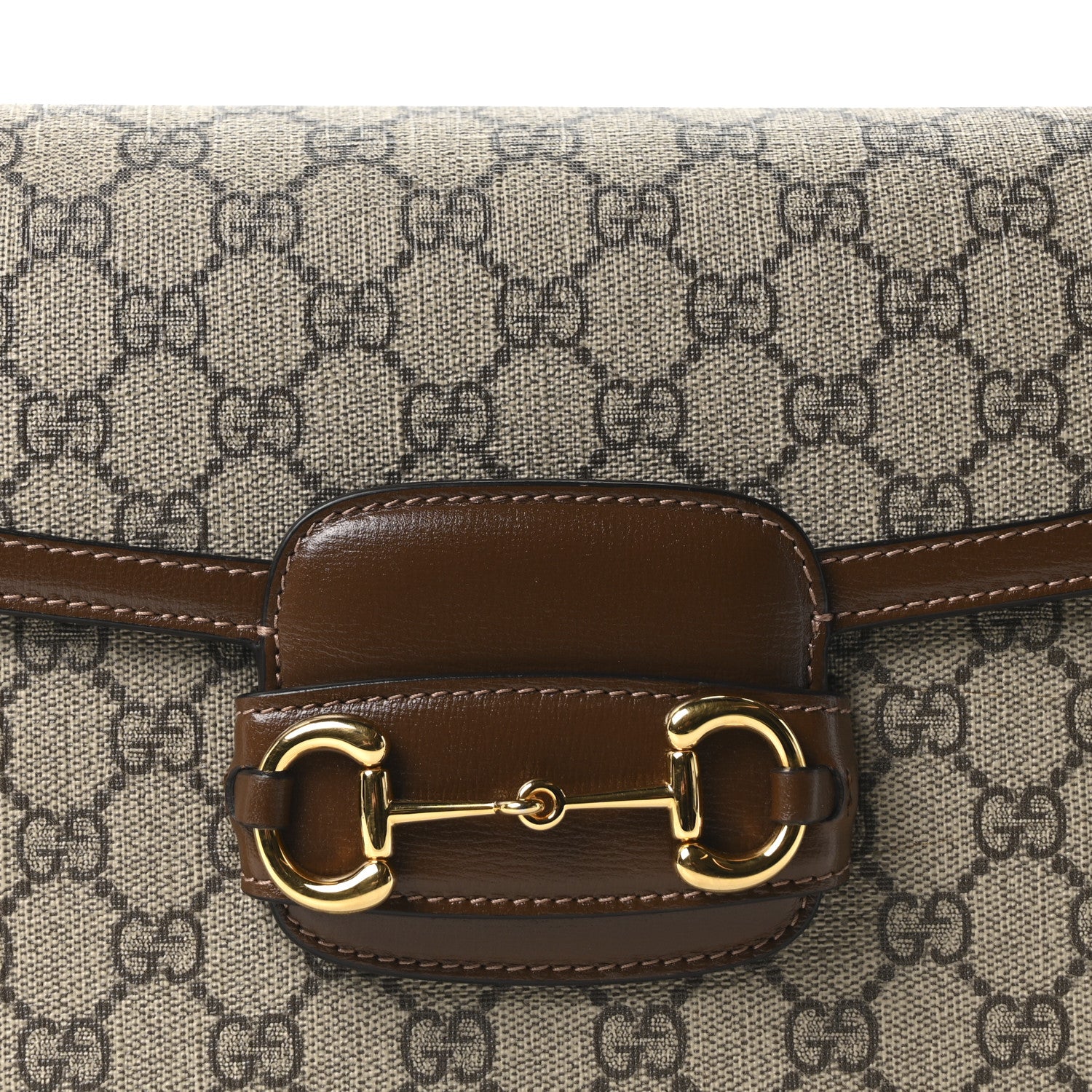 Gucci GG Supreme Monogram Horsebit 1955 Shoulder Bag Beige Brown Sugar 7 of 9