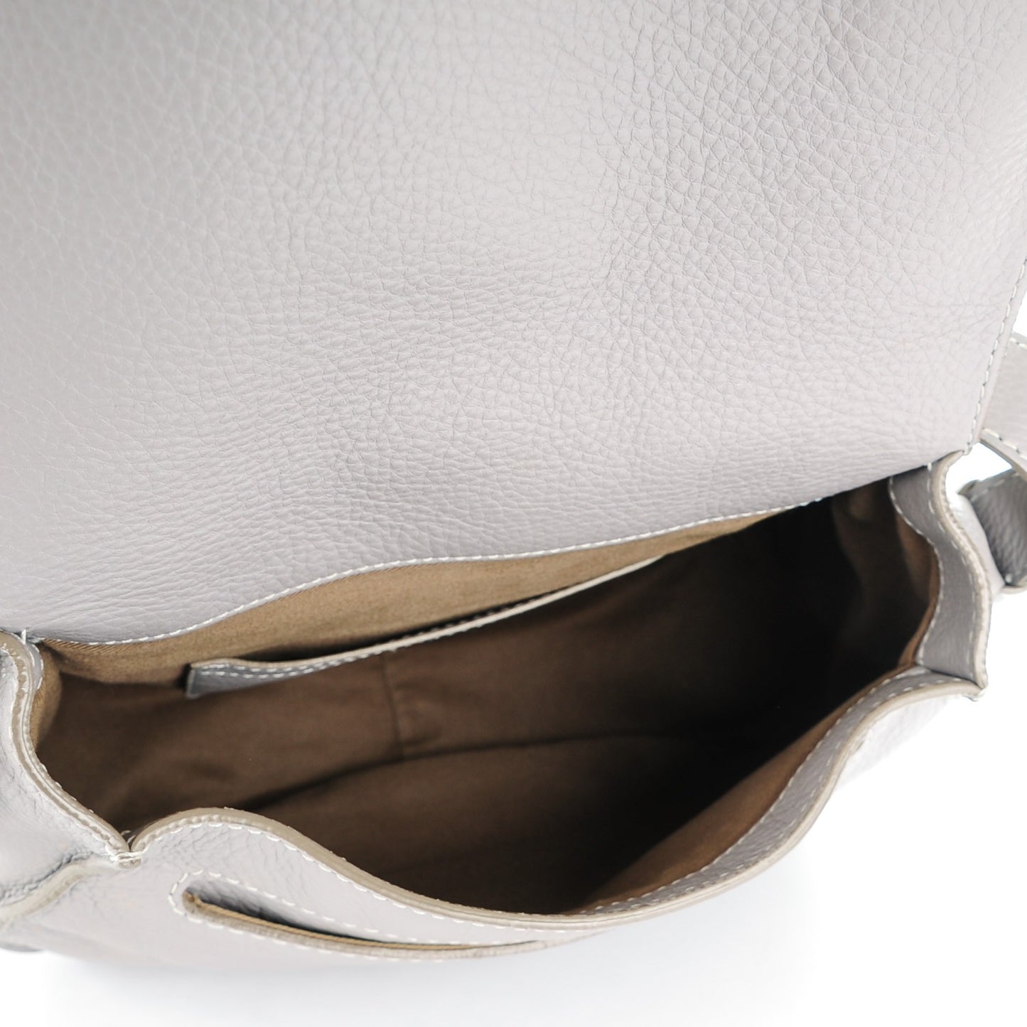 Calfskin Medium Marcie Round Crossbody Bag Cashmere Grey