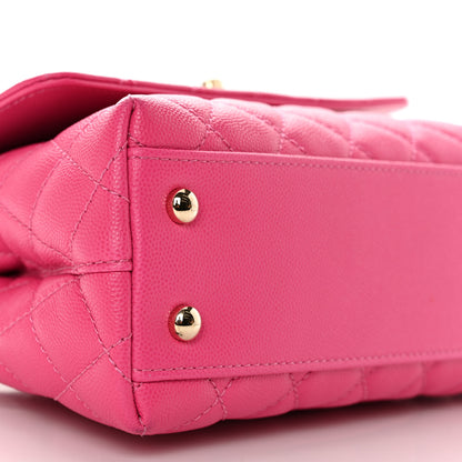 Chanel Caviar Quilted Mini Coco Handle Flap Rose 9 of 10