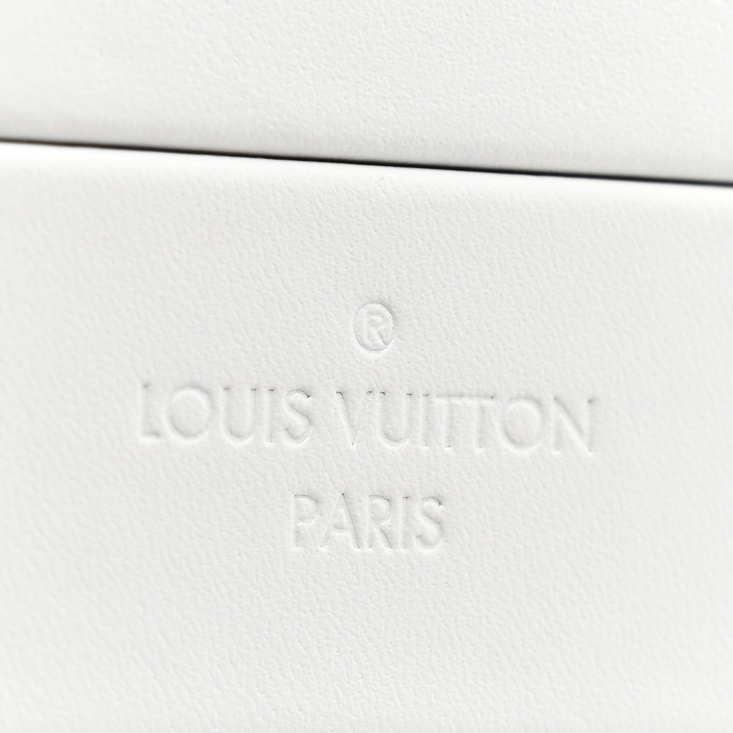 Calfskin Mirror Monogram Etched Jewelry Box Trunksu White