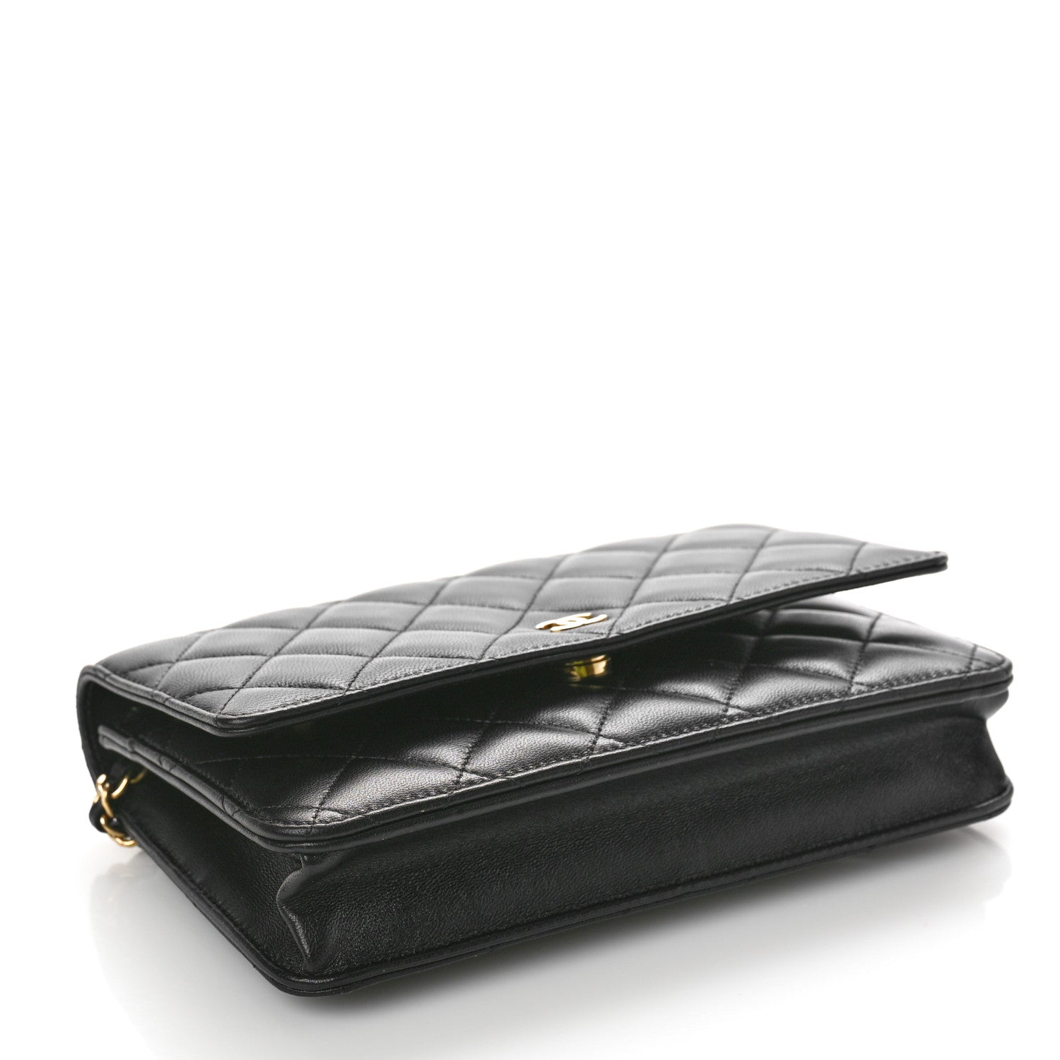 Chanel Lambskin Quilted Wallet On Chain WOC Black 4 of 10