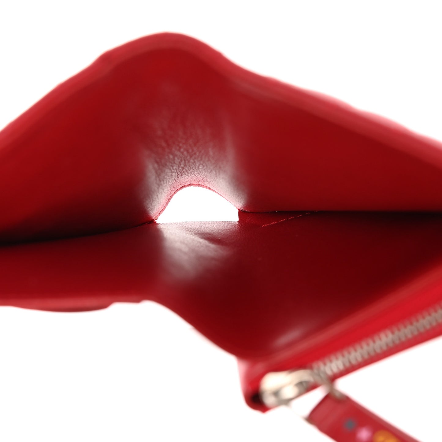 Calfskin New Wave Compact Zip Wallet Rouge
