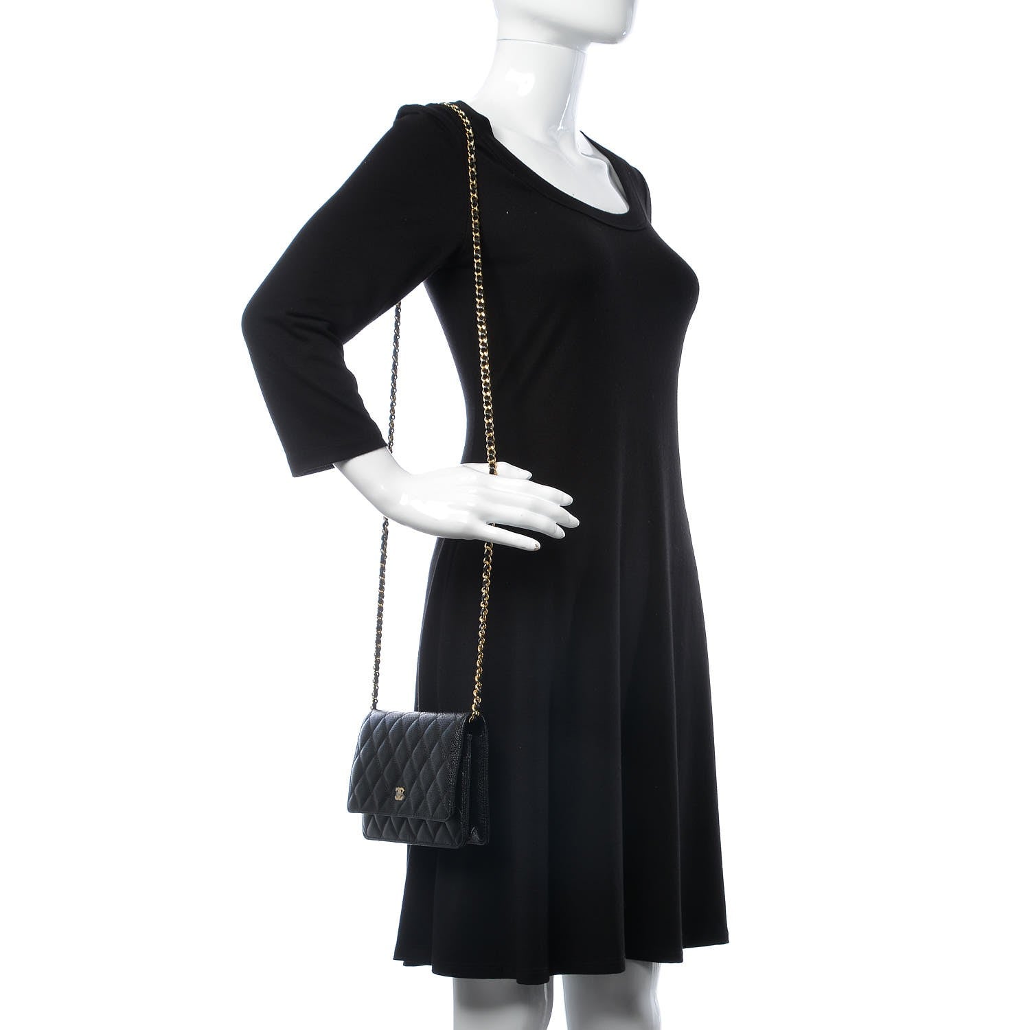 Chanel Caviar Quilted Wallet On Chain WOC Black 2 of 9