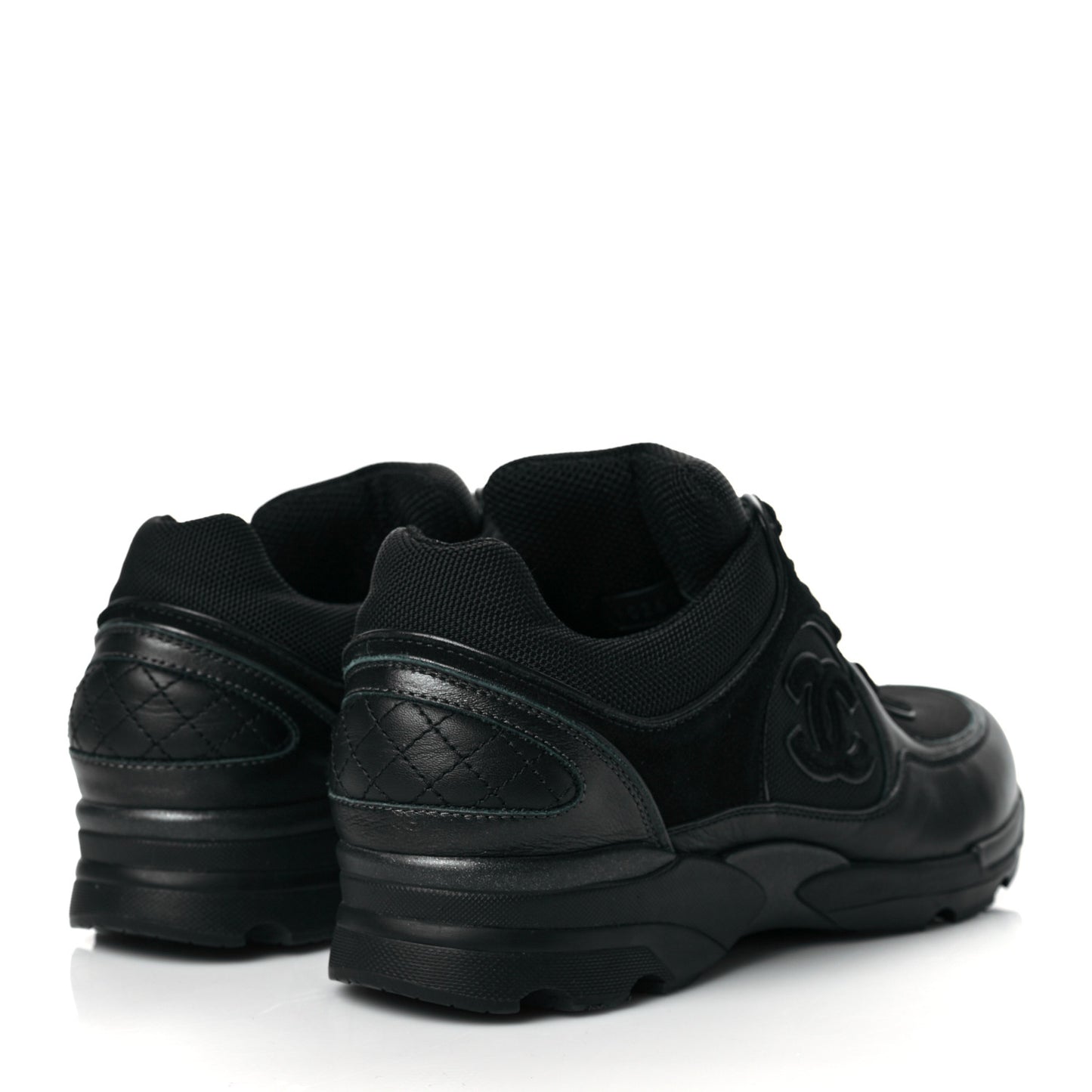 Toile Suede Calfskin CC Sneakers 40.5 Black